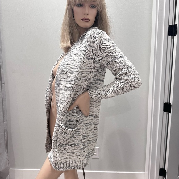 GAP Cardigan Y2K Open Front Chunky Knit Sweater Collar & Pockets Small - Picture 1 of 7